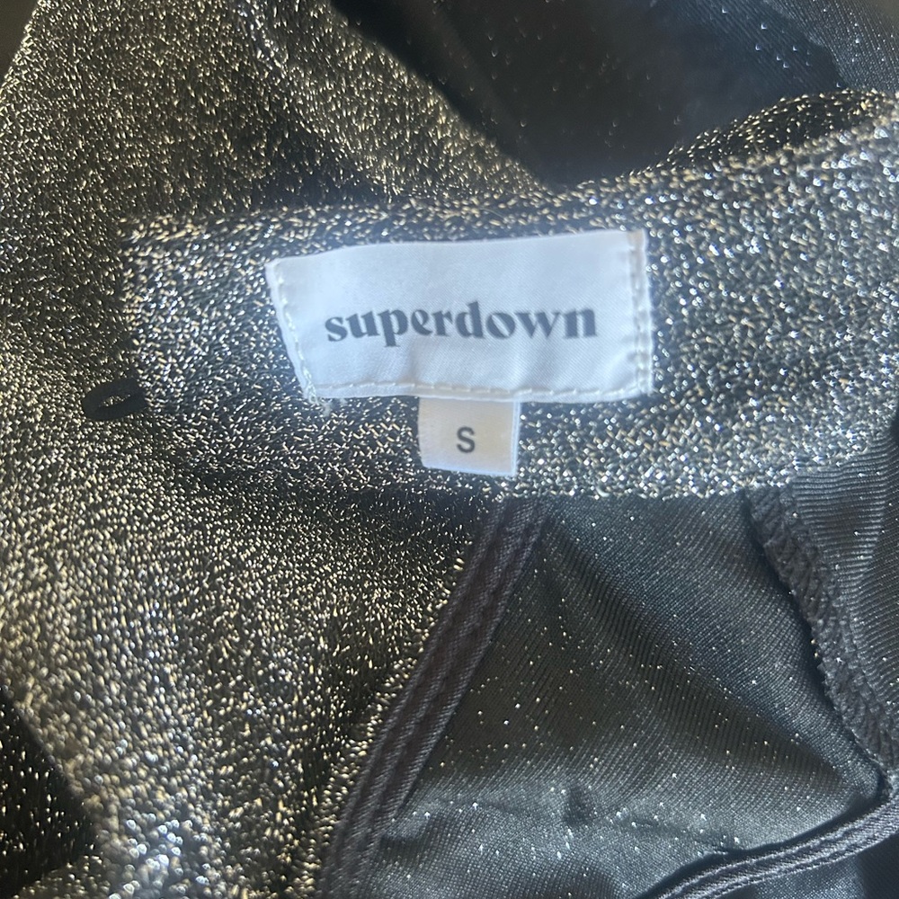 Superdown Metallic Silver Backless Top - image 1